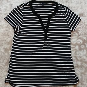 Women's Cable&Gauge Striped Blouse, size Med, blk&wht, in NEW CONDITION!